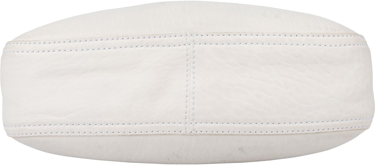 Fendi Fendi White Soft Leather Baguette Buckle Shoulder Bag Wit