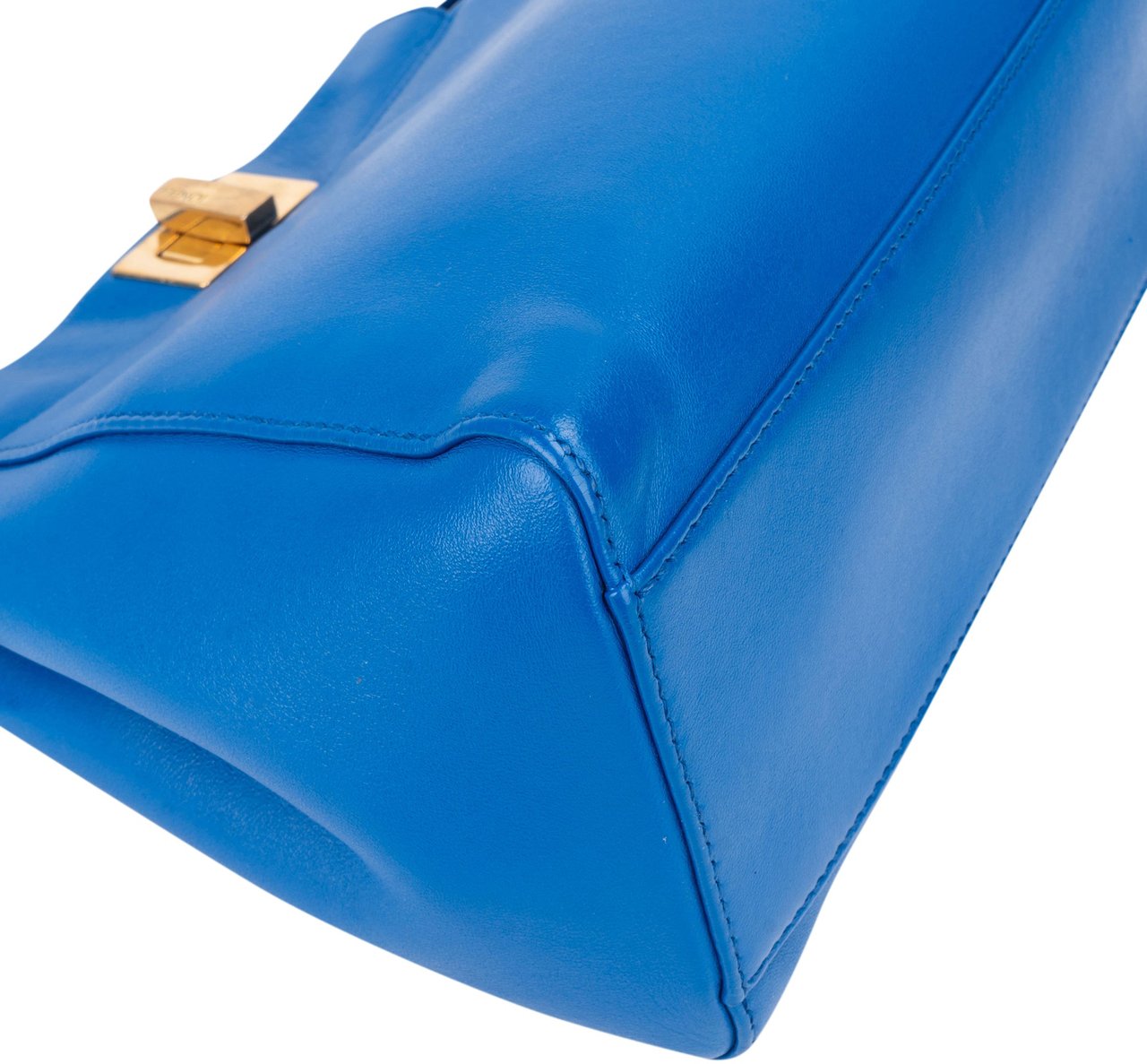 Fendi Fendi Blue Leather Peekaboo Handbag Blauw