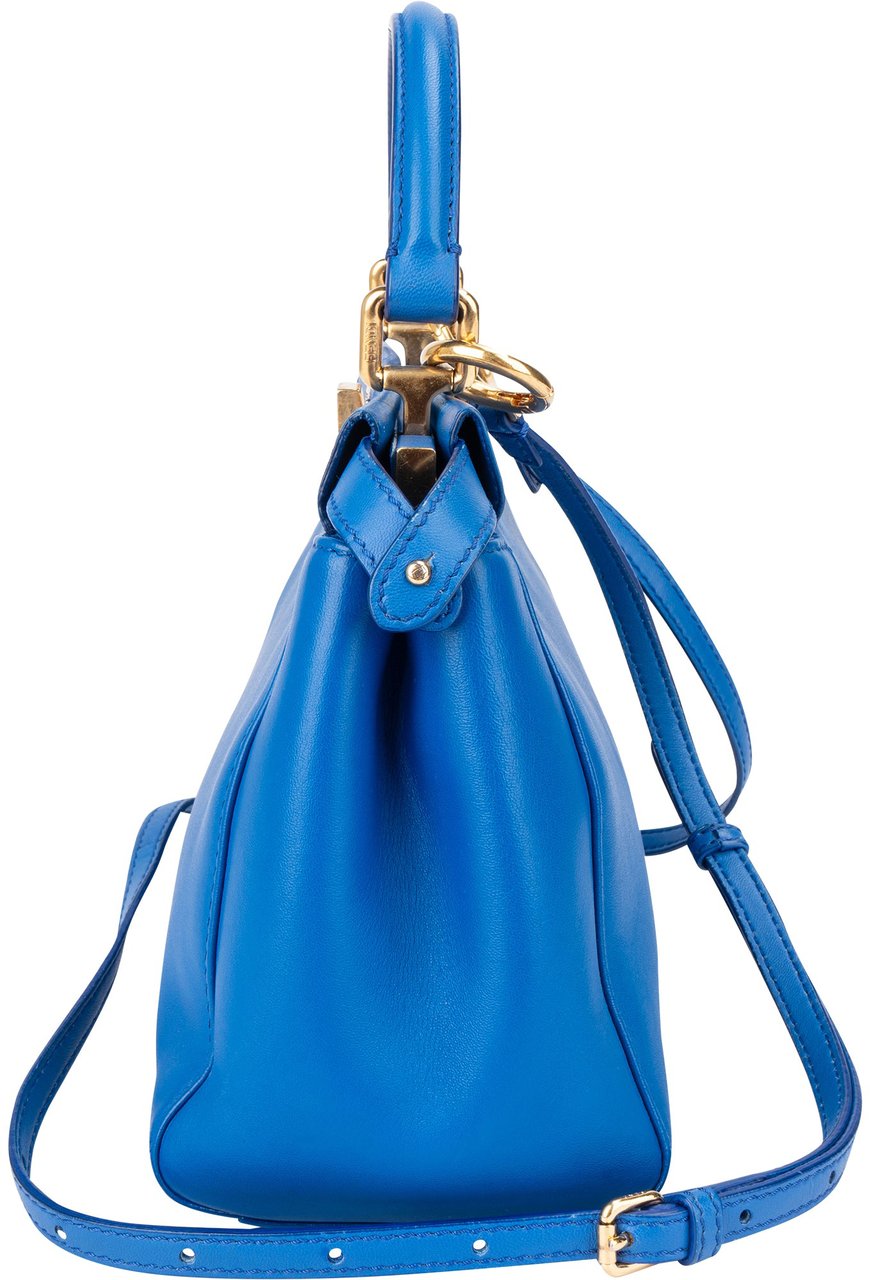 Fendi Fendi Blue Leather Peekaboo Handbag Blauw