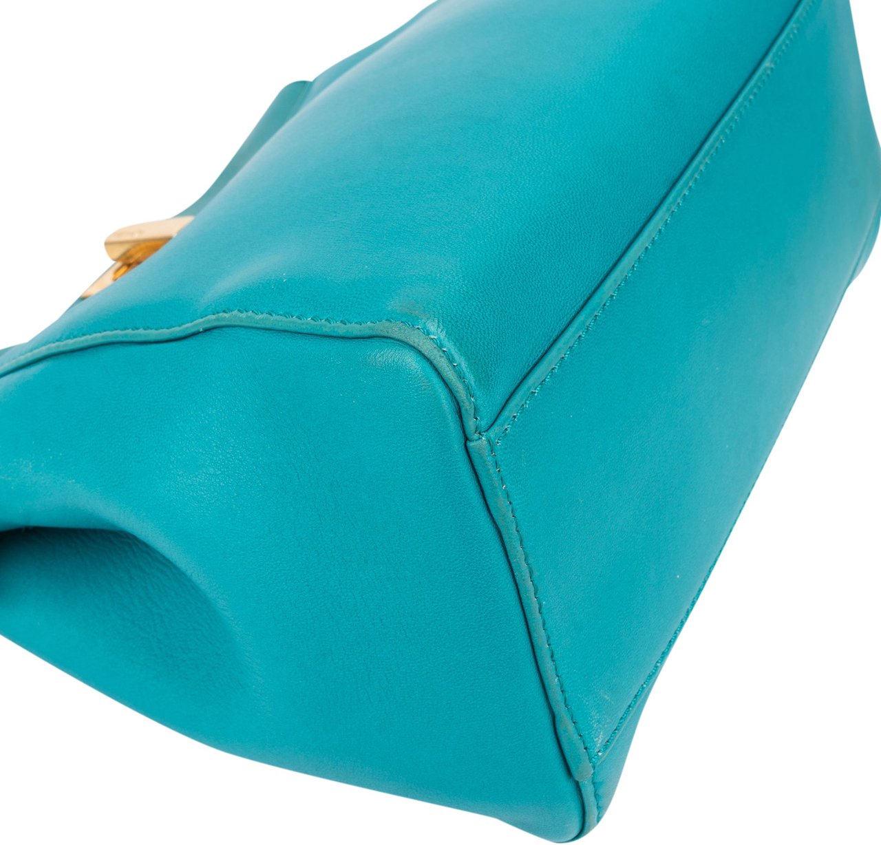 Fendi Fendi Turquoise Leather Peekaboo Handbag Blauw