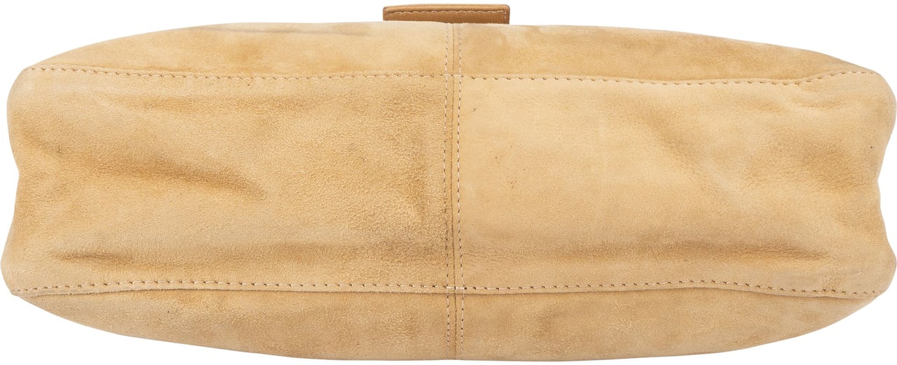 Fendi Fendi Suede Leather Limited Baguette Buckle Shoulder Bag Beige