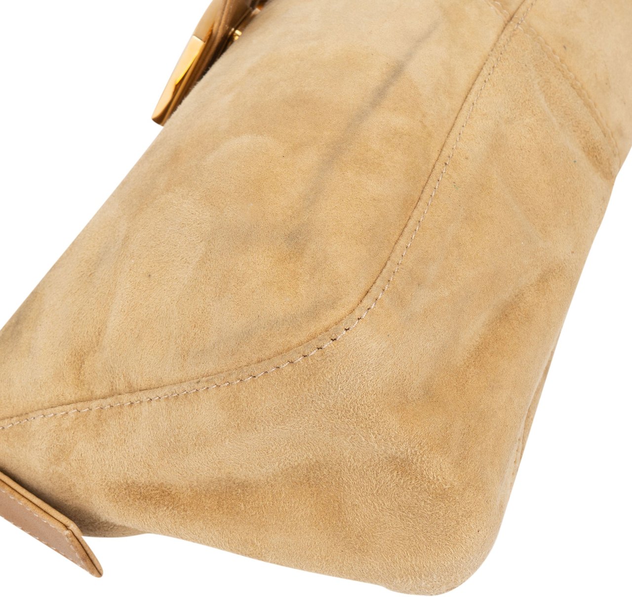 Fendi Fendi Suede Leather Limited Baguette Buckle Shoulder Bag Beige