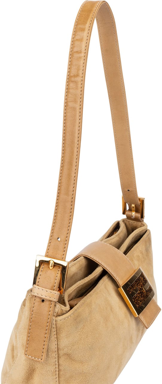 Fendi Fendi Suede Leather Limited Baguette Buckle Shoulder Bag Beige