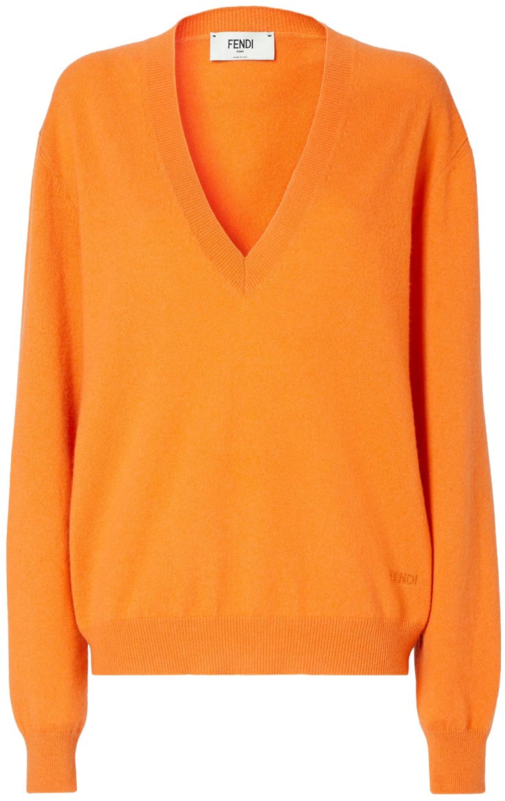 Fendi V-NECK SWEATER Oranje