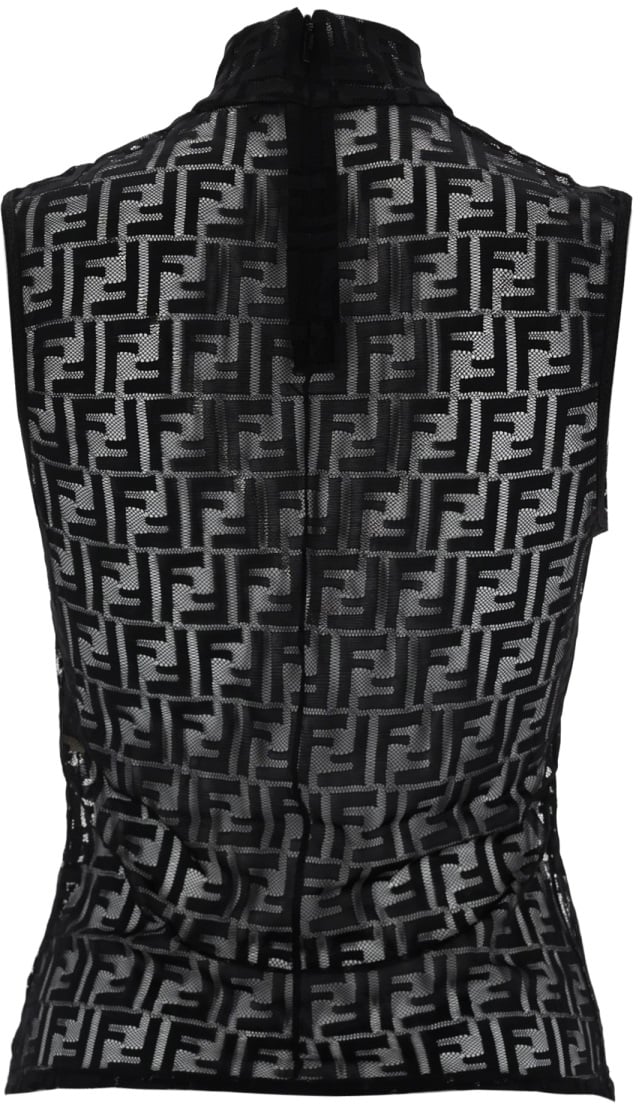 Fendi TOP "FF LACE" Zwart