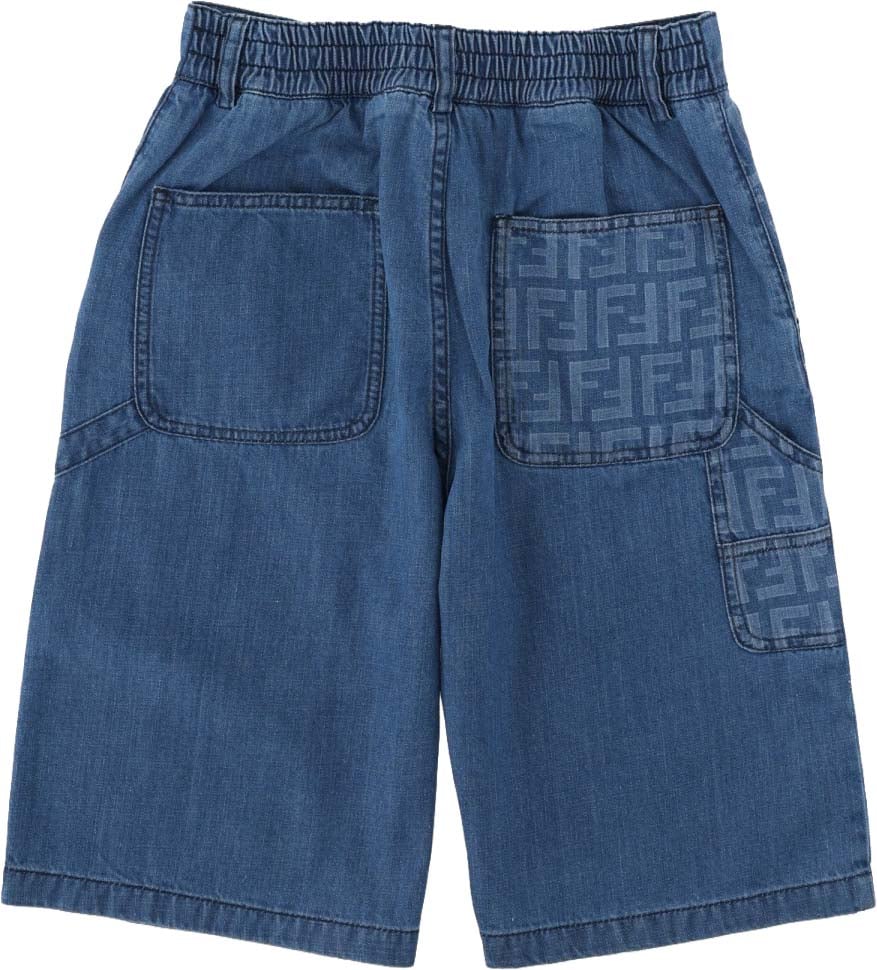 Fendi bermuda denim dark blu Blauw