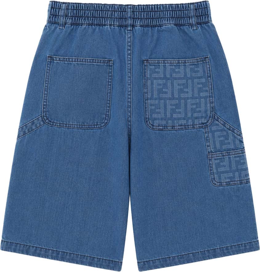 Fendi bermuda denim dark blu Blauw