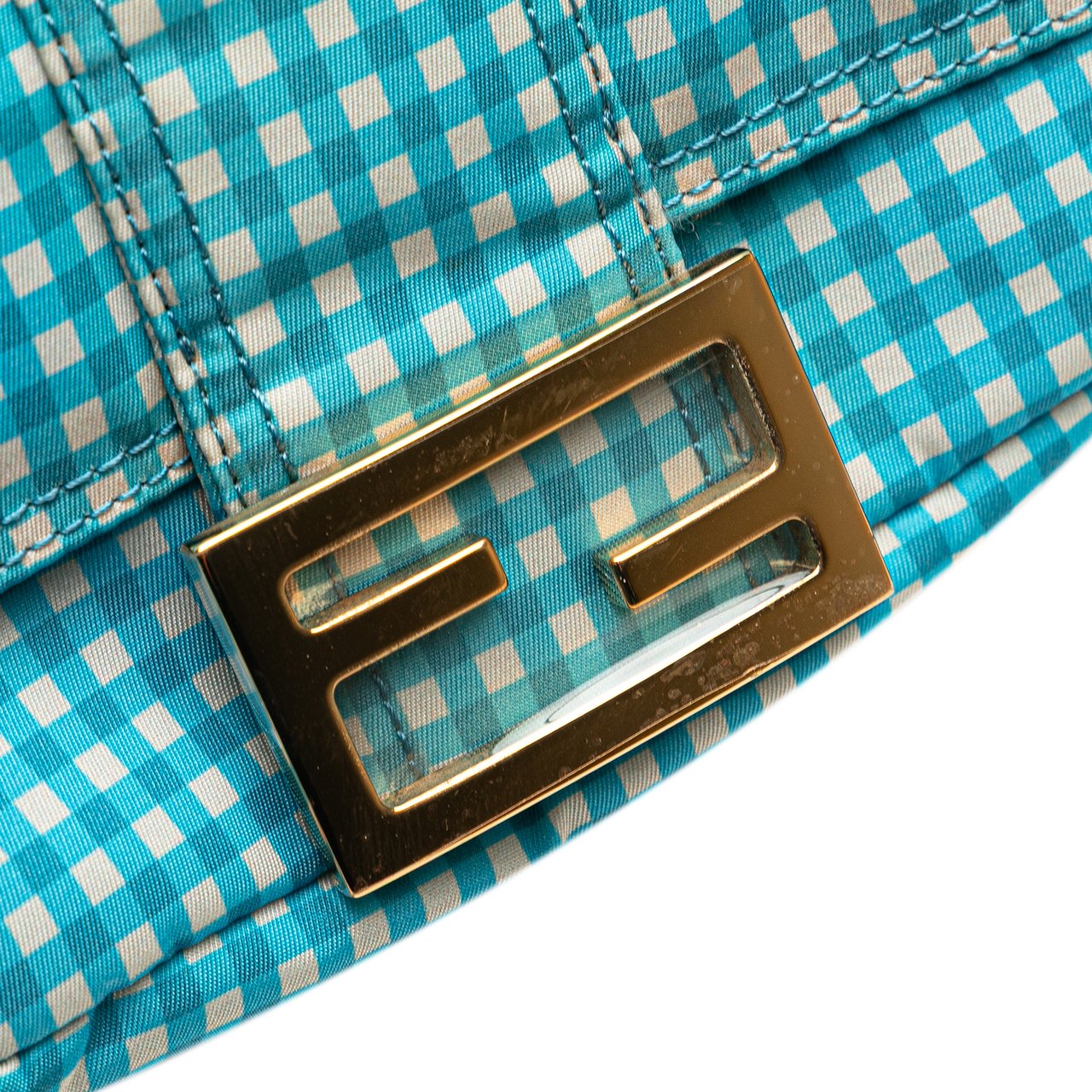 Fendi Joshua Vides Mini Nylon Convertible Baguette Satchel Blauw