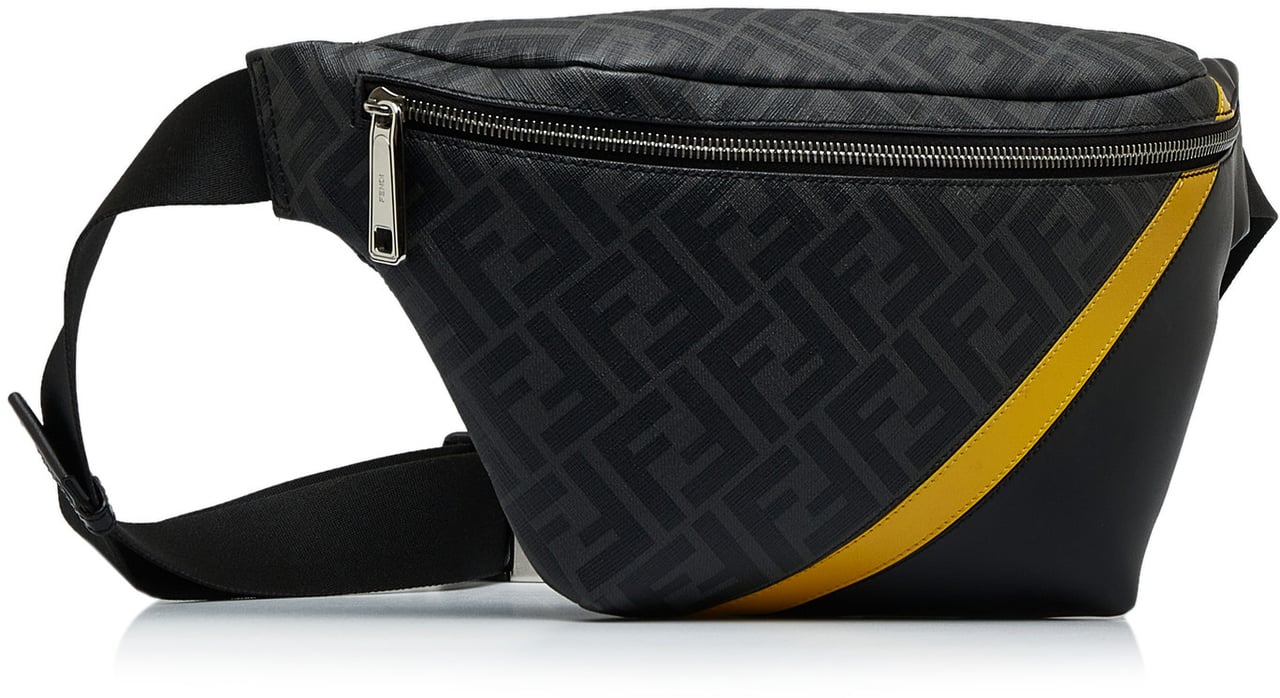 Fendi Zucca FF 1974 Diagonal Belt Bag Zwart