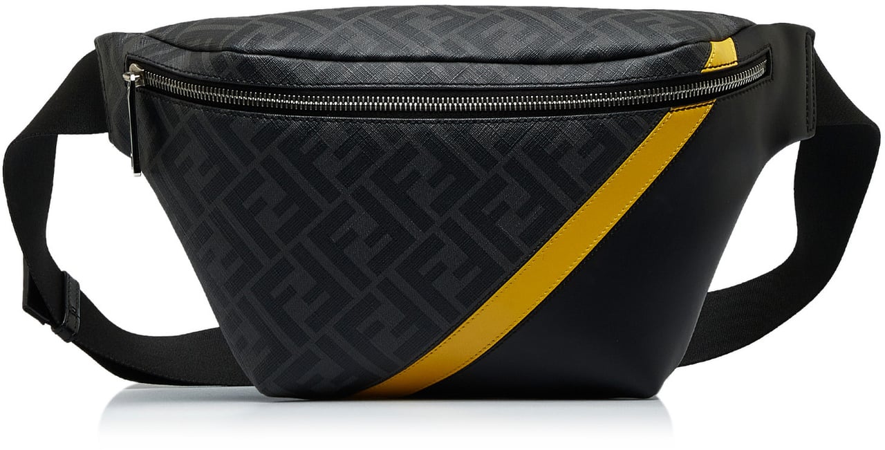 Fendi Zucca FF 1974 Diagonal Belt Bag Zwart