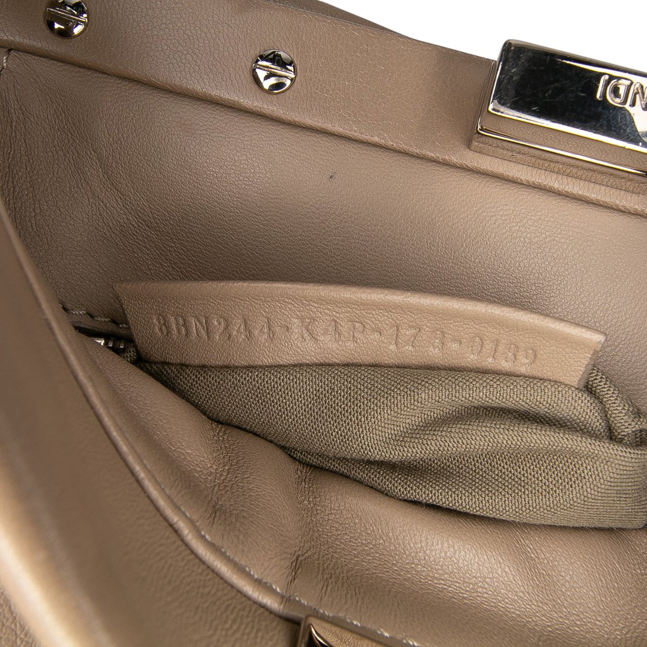 Fendi Mini Leather Iconic Peekaboo Satchel Bruin