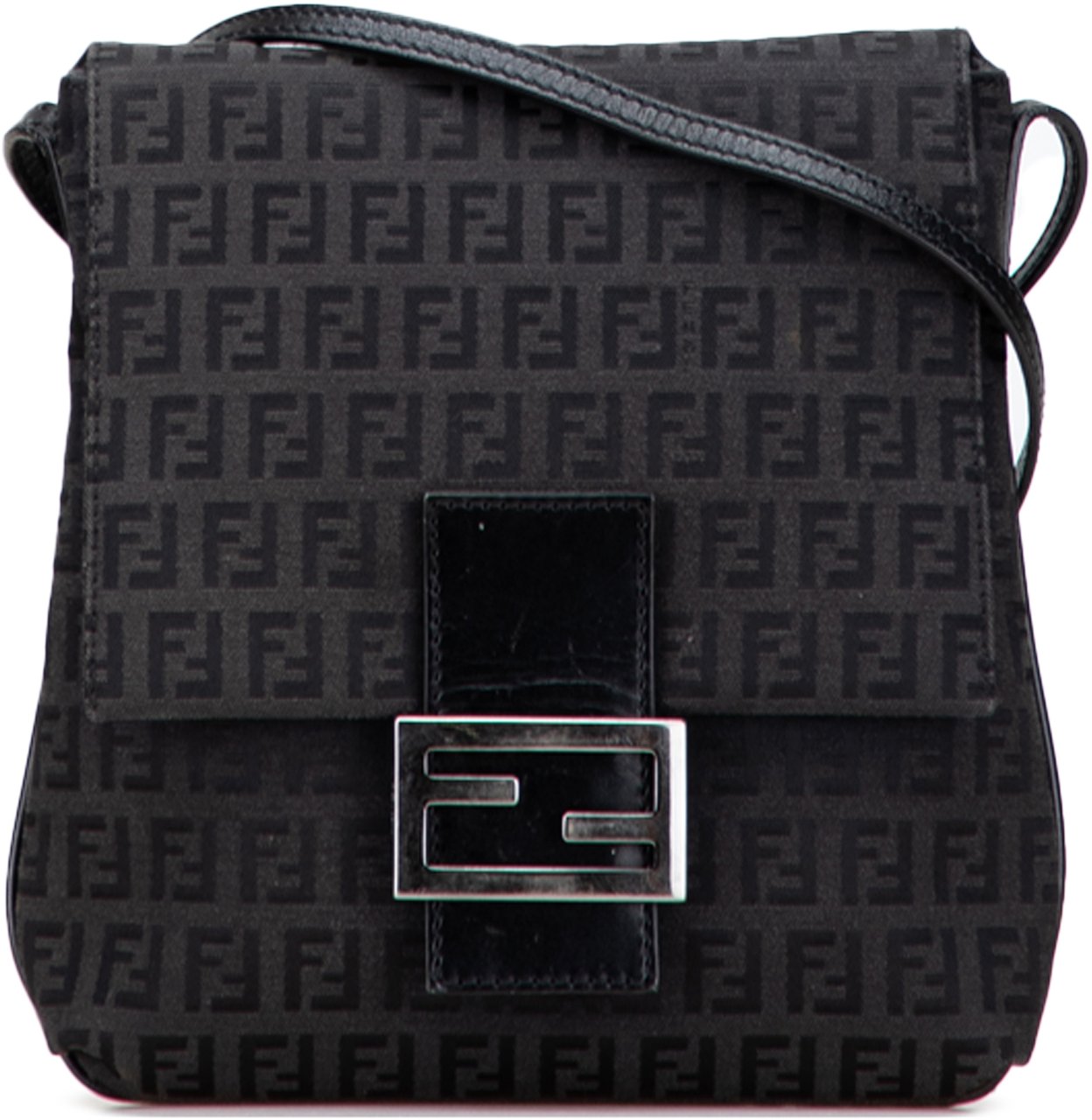 Fendi Zucchino Canvas Crossbody Zwart