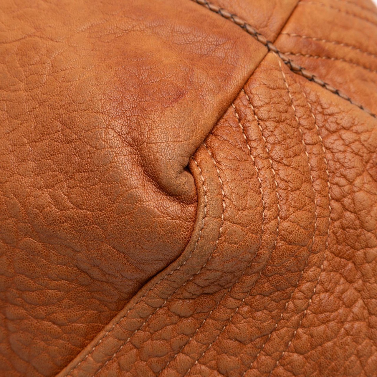 Fendi Large Leather Spy Handbag Bruin