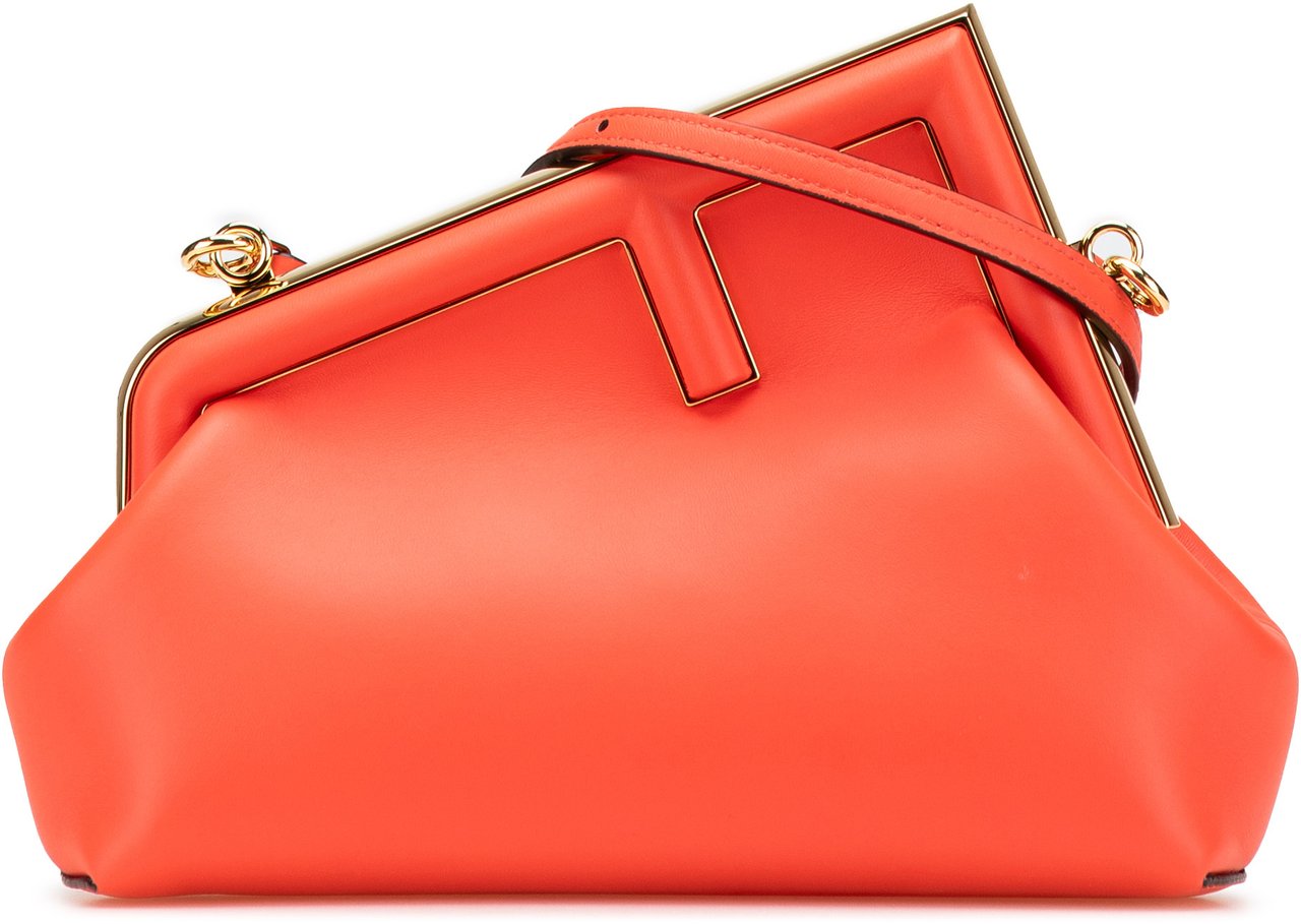 Fendi Small Nappa Fendi First Crossbody Oranje