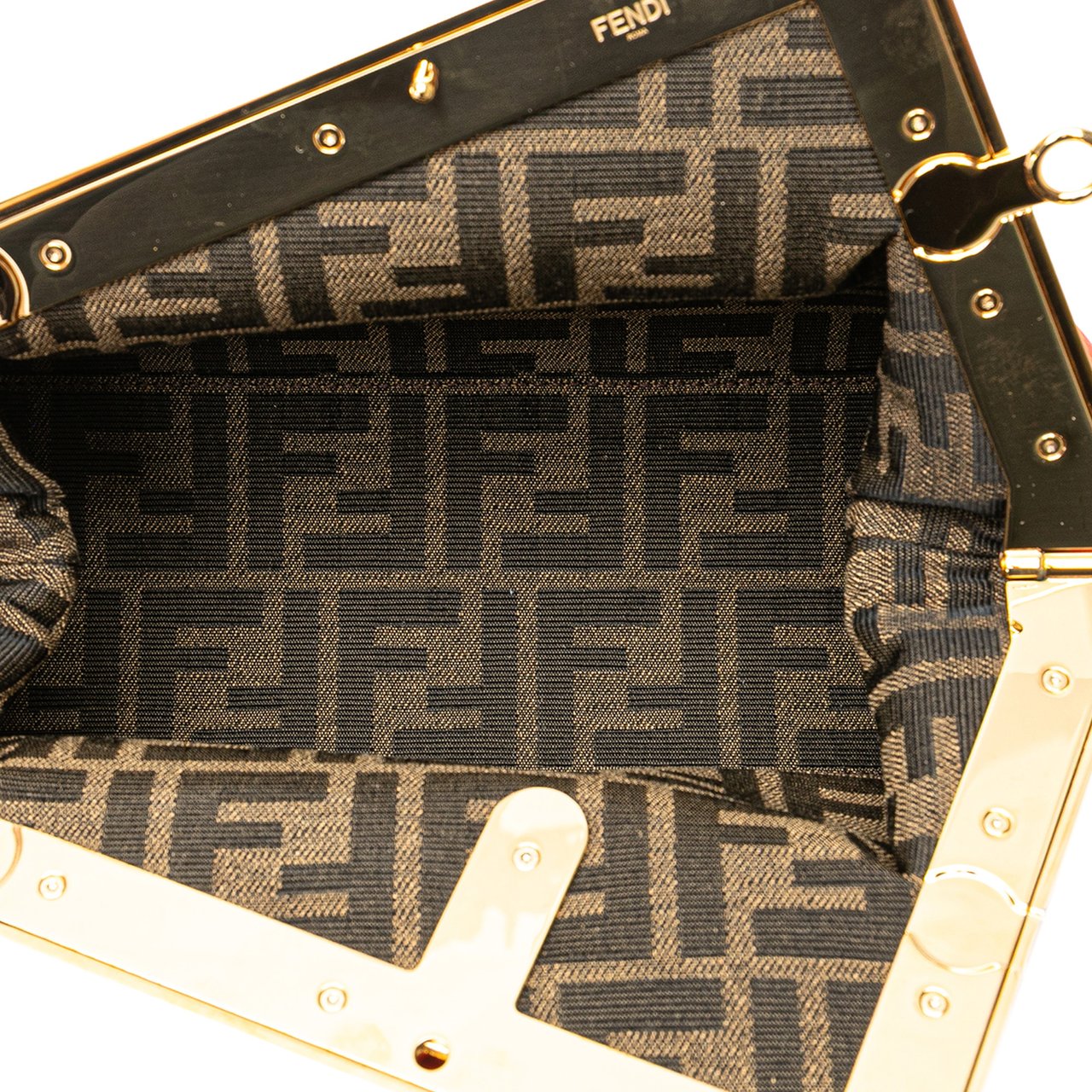 Fendi Small Nappa Fendi First Crossbody Oranje