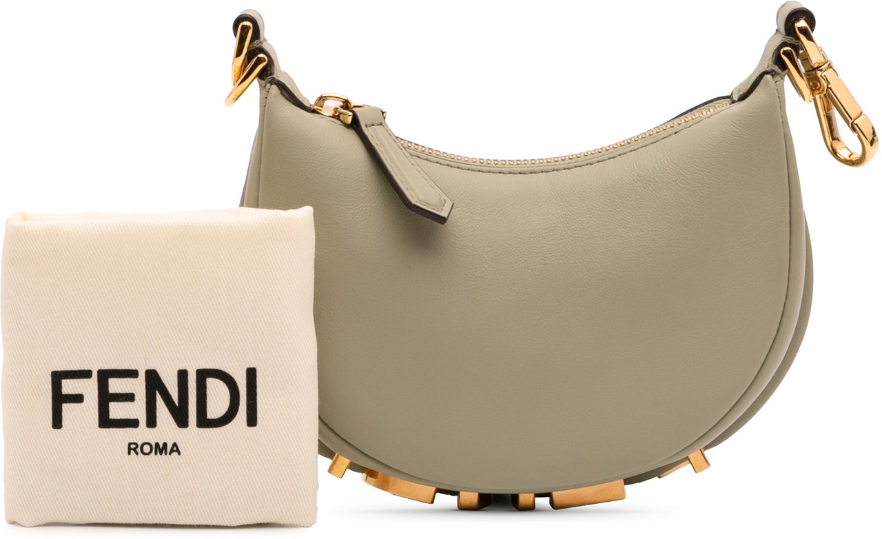 Fendi Nano Leather Fendigraphy Hobo Groen
