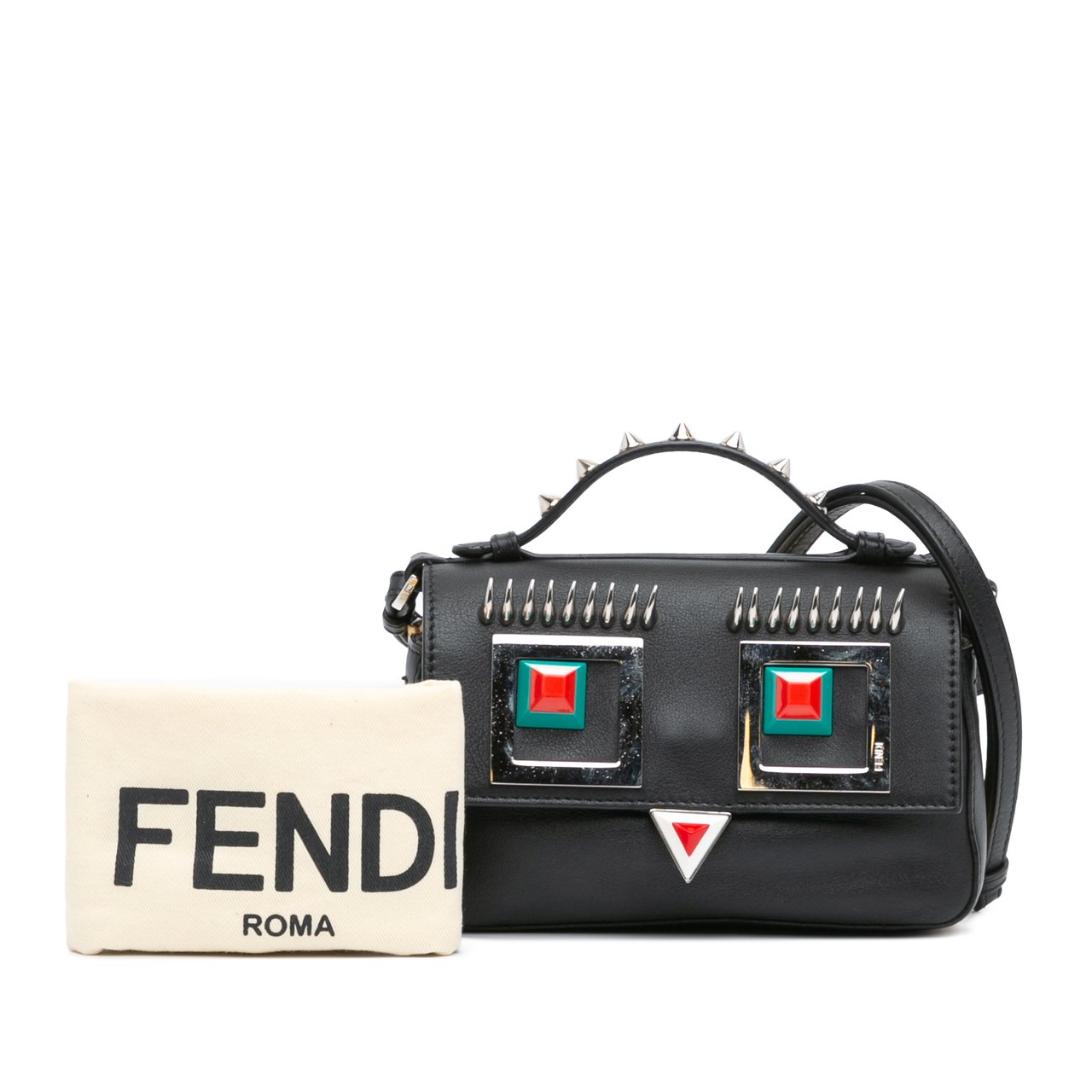 Fendi Micro Hypnoteyes Double Baguette Satchel Zwart