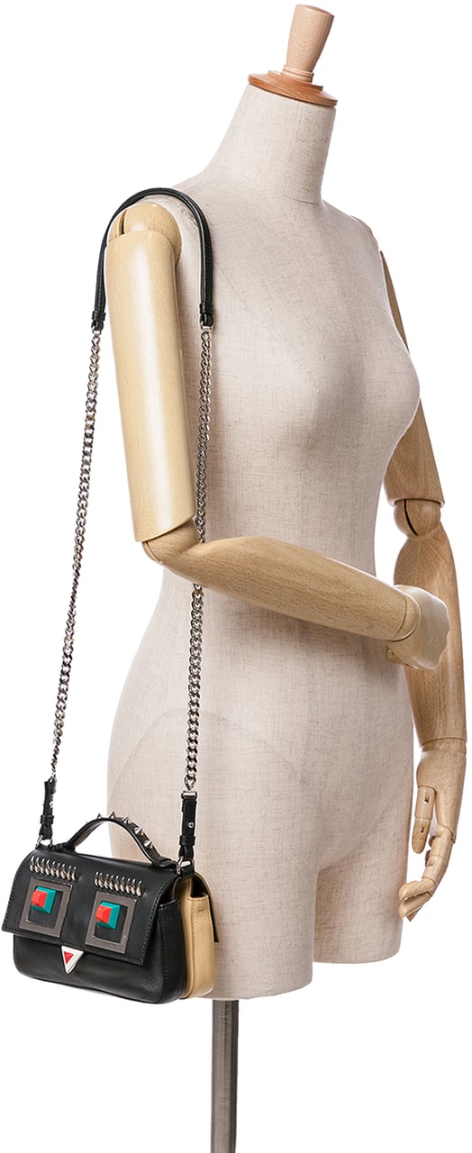 Fendi Micro Hypnoteyes Double Baguette Satchel Zwart