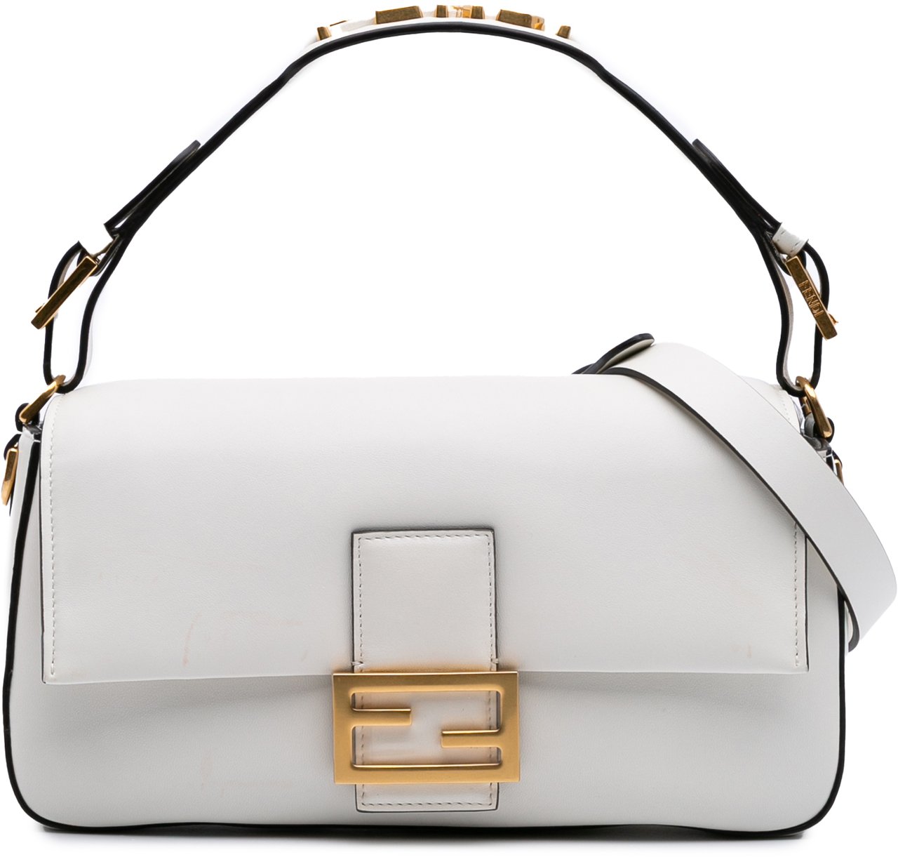 Fendi Leather Convertible Baguette Satchel Wit