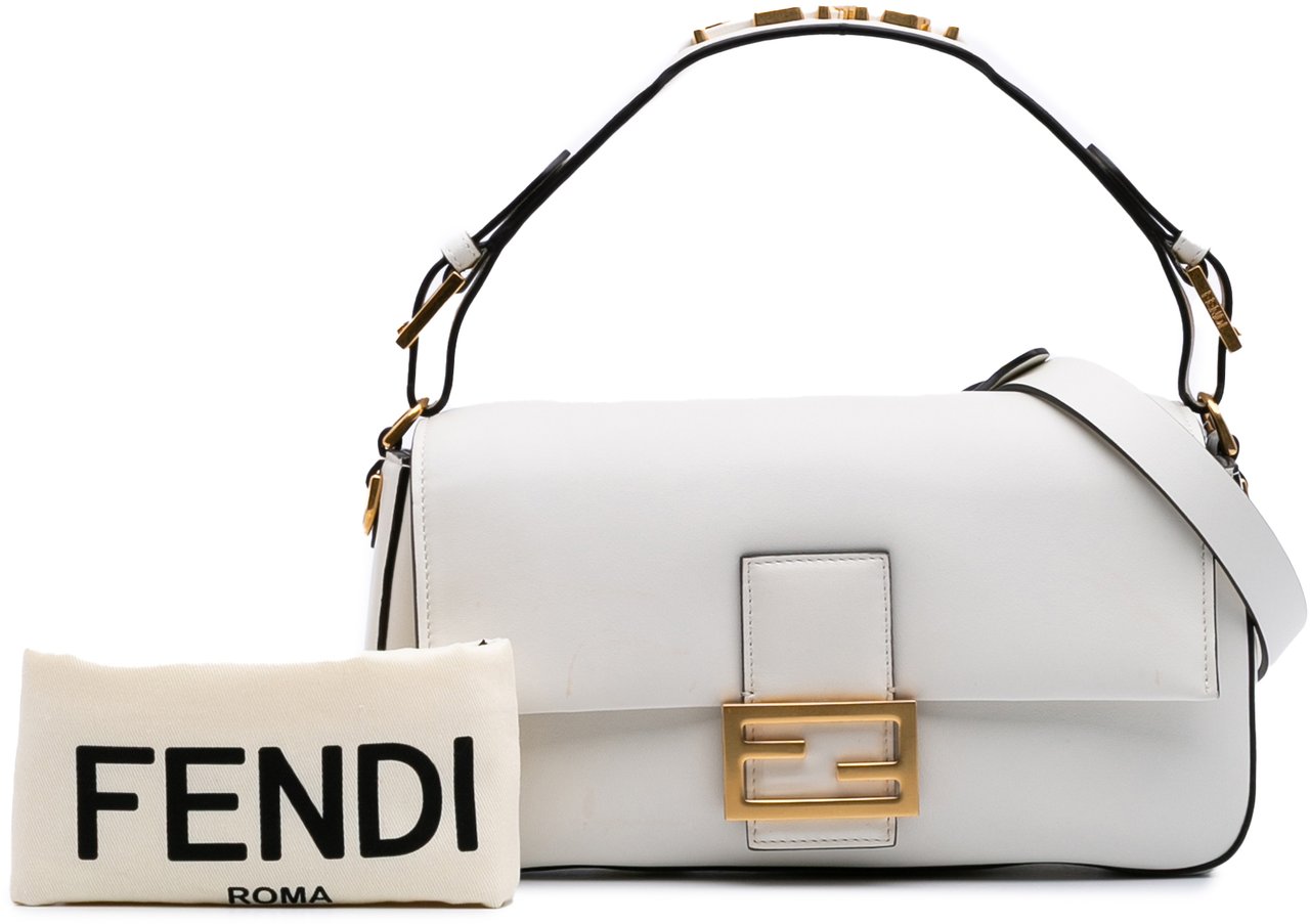 Fendi Leather Convertible Baguette Satchel Wit