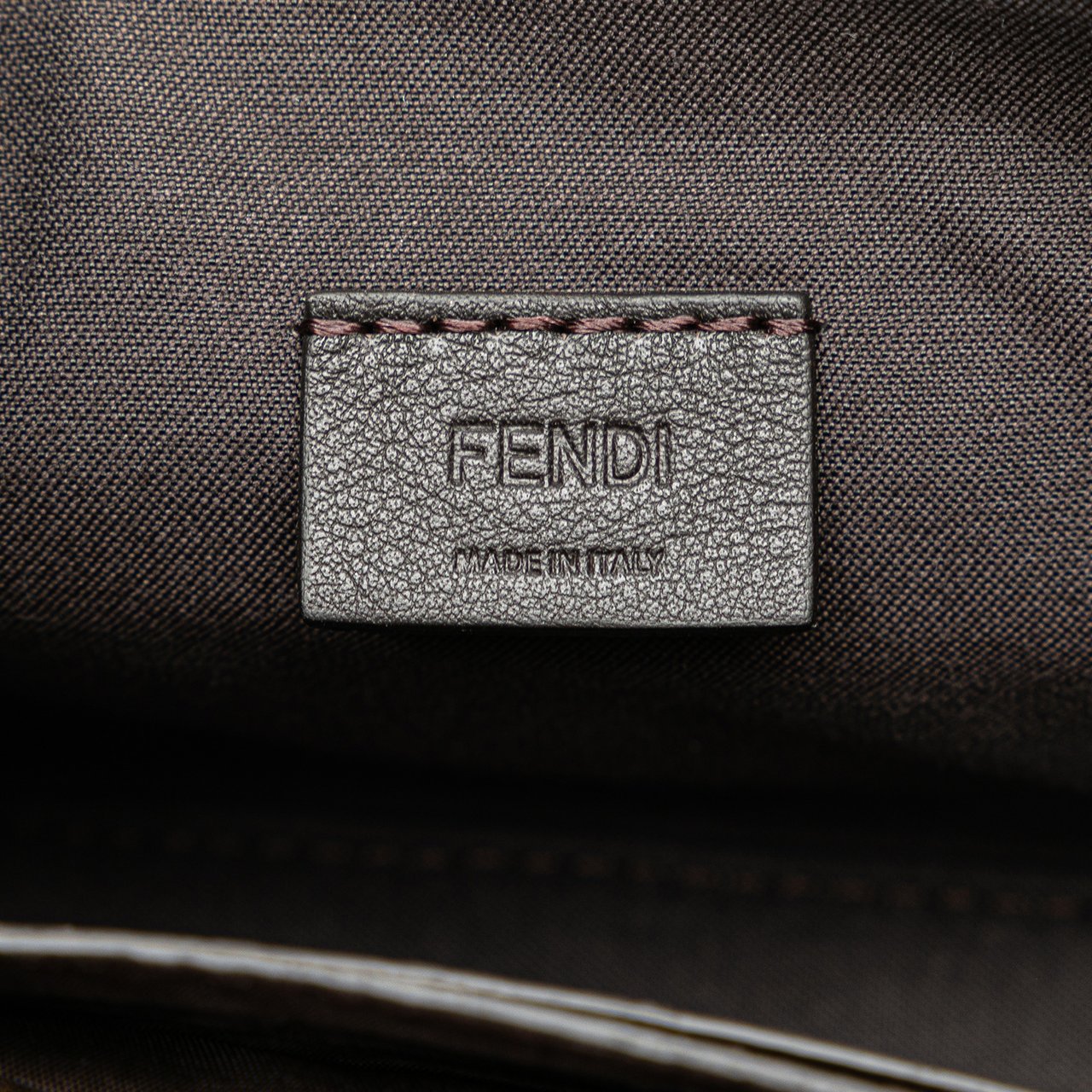 Fendi Mini Zucca Glazed Fabric Cage Baguette Satchel Bruin