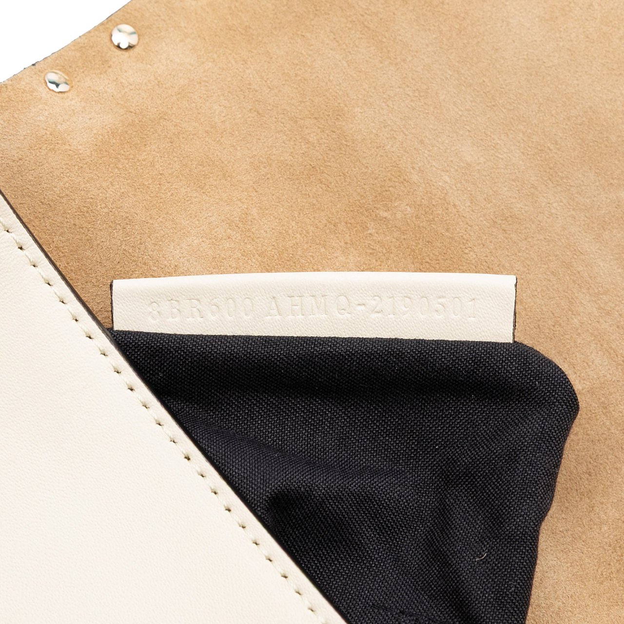 Fendi Leather Metal Stitch Baguette Satchel Bruin