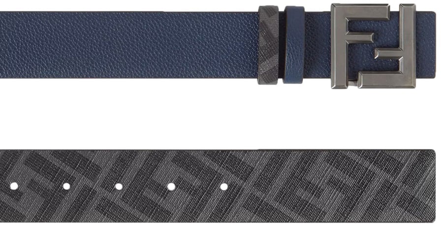 Fendi REVERSIBLE "SQUARED" BELT Blauw