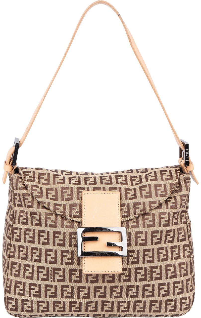 Fendi Fendi FF Monogram baguette Buckle Shoulder bag Bruin