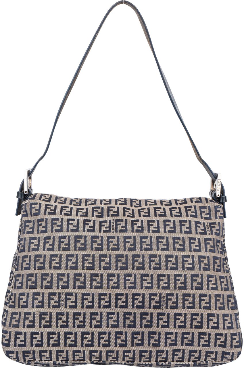 Fendi Fendi FF Monogram Baguette Buckle Shoulder Bag Blauw