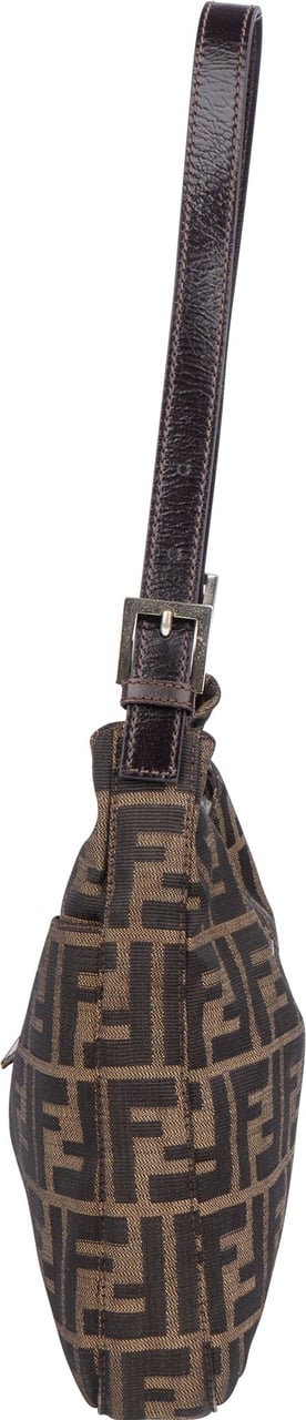 Fendi Fendi FF Monogram Baguette Buckle Shoulder Bag Bruin