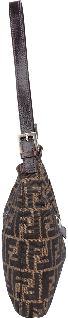 Fendi Fendi FF Monogram Baguette Buckle Shoulder Bag Bruin