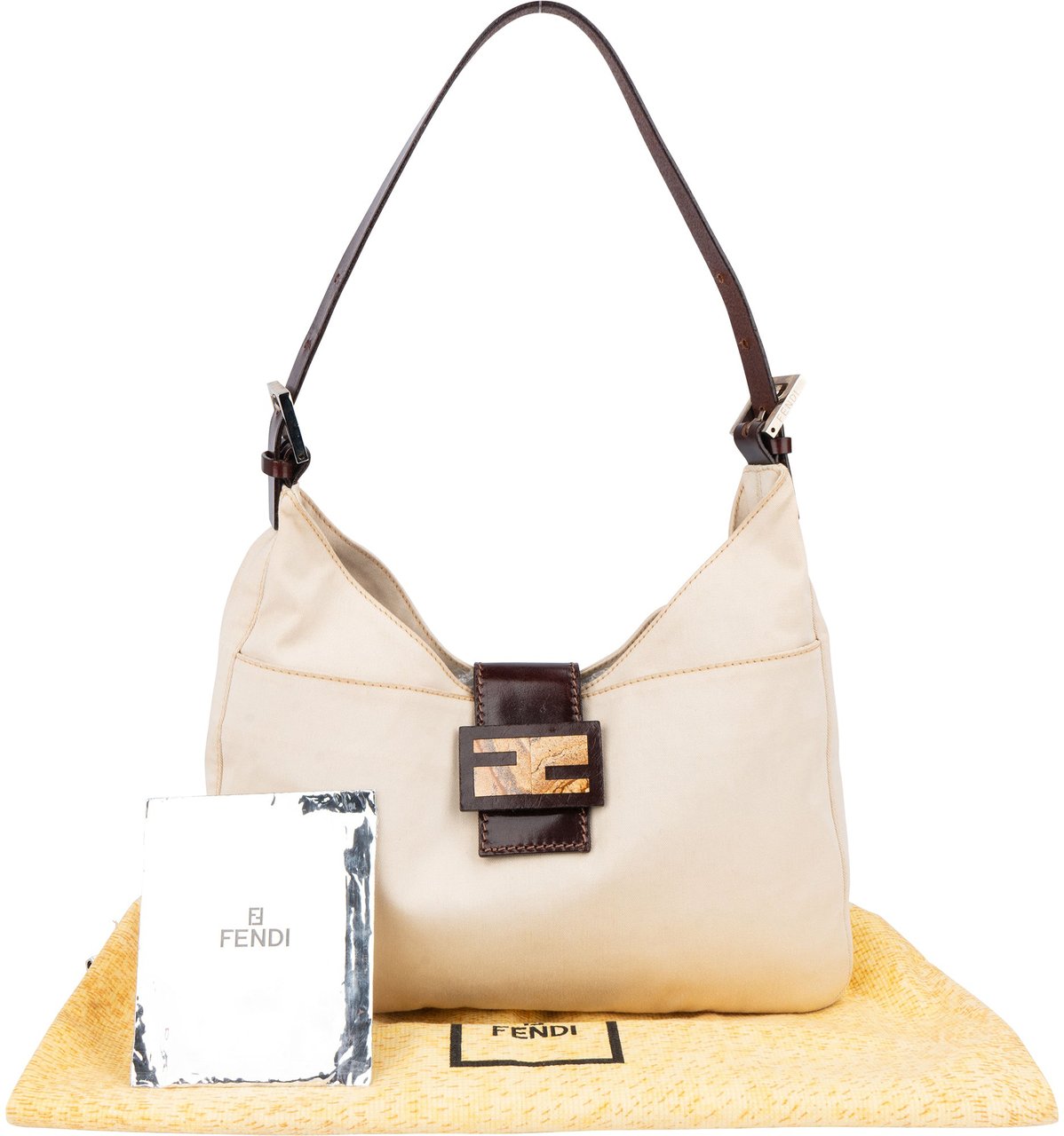 Fendi Fendi Classic Cotton Limited Baguette Buckle Shoulder Bag Wit