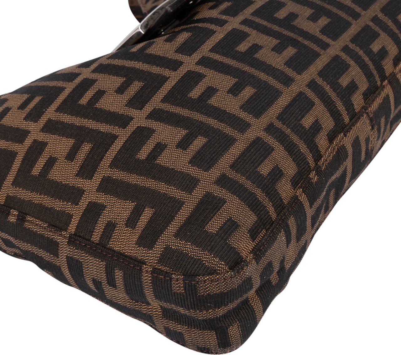 Fendi Fendi FF Monogram Baguette Buckle Shoulder Bag Bruin