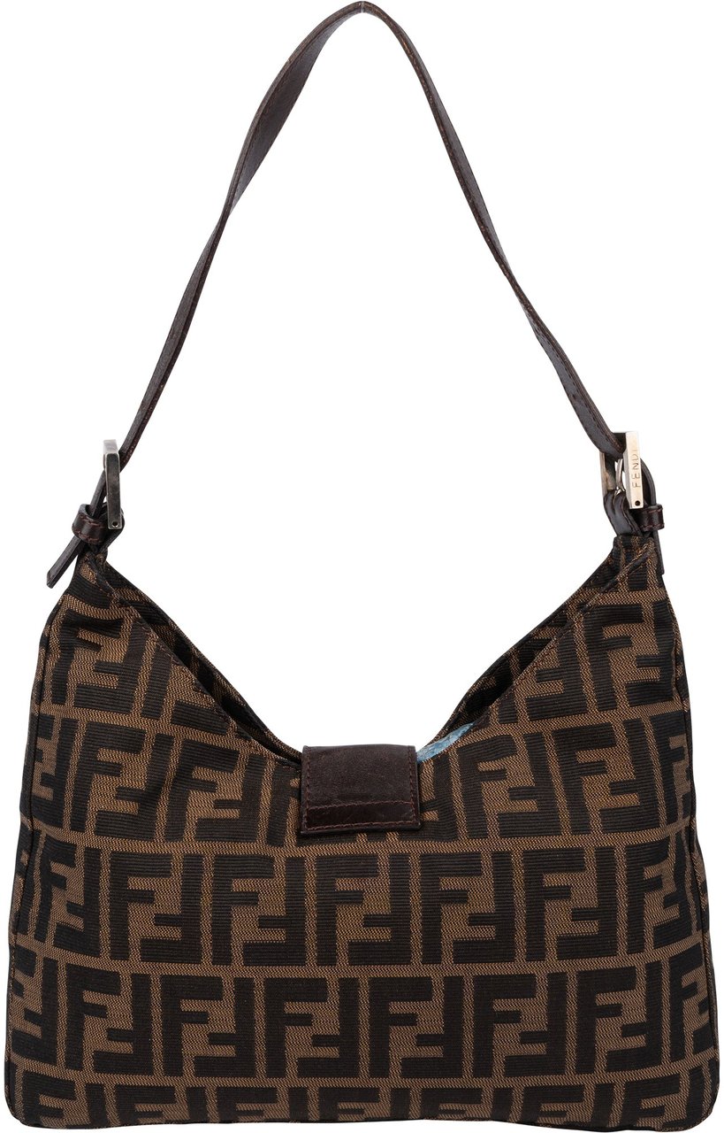 Fendi Fendi FF Monogram Baguette Buckle Shoulder Bag Bruin