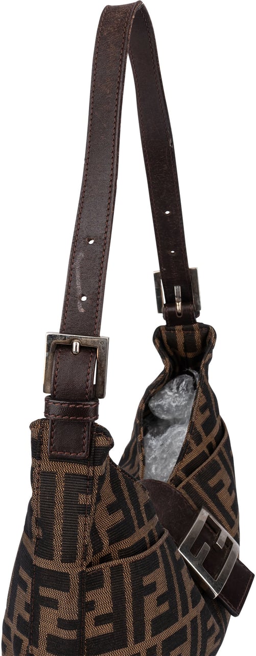 Fendi Fendi FF Monogram Baguette Buckle Shoulder Bag Bruin