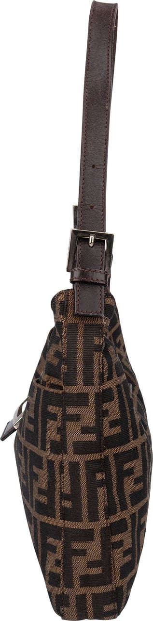Fendi Fendi FF Monogram Baguette Buckle Shoulder Bag Bruin