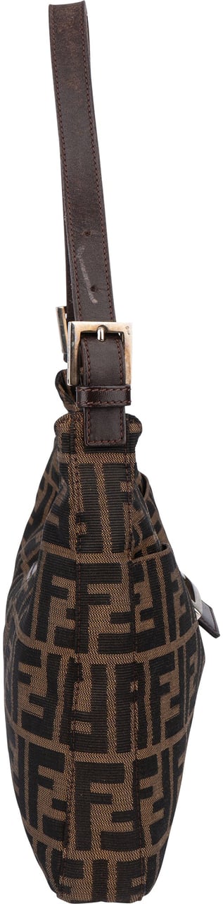 Fendi Fendi FF Monogram Baguette Buckle Shoulder Bag Bruin