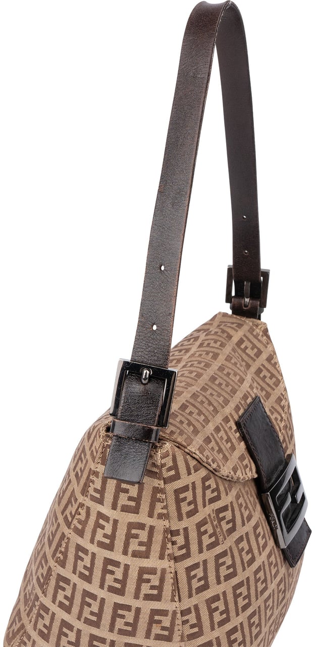 Fendi Fendi FF Monogram Baguette Buckle Handbag Bruin