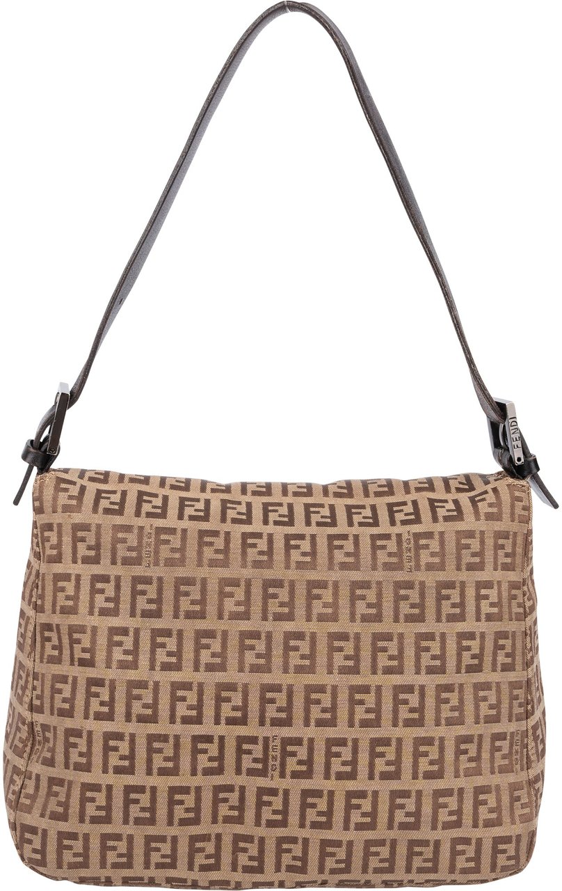 Fendi Fendi FF Monogram Baguette Buckle Handbag Bruin