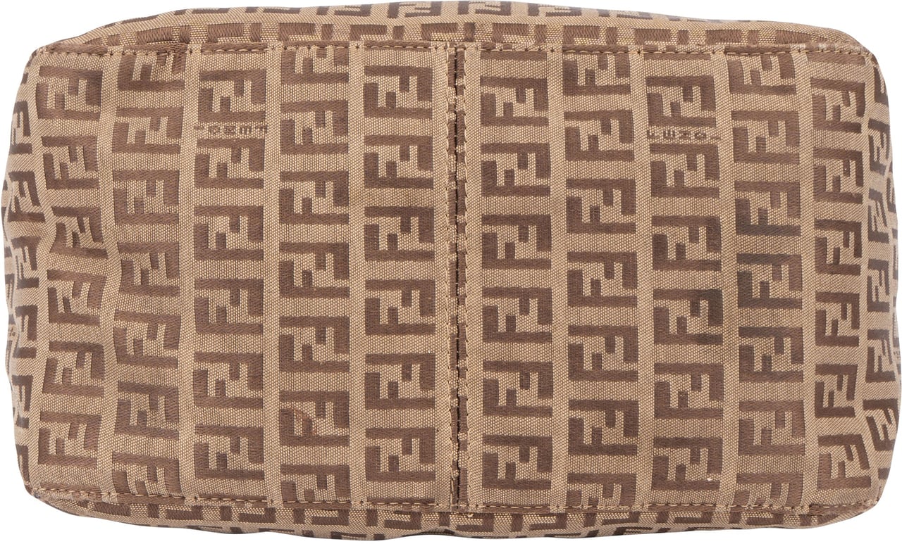 Fendi Fendi FF Monogram Baguette Buckle Handbag Bruin