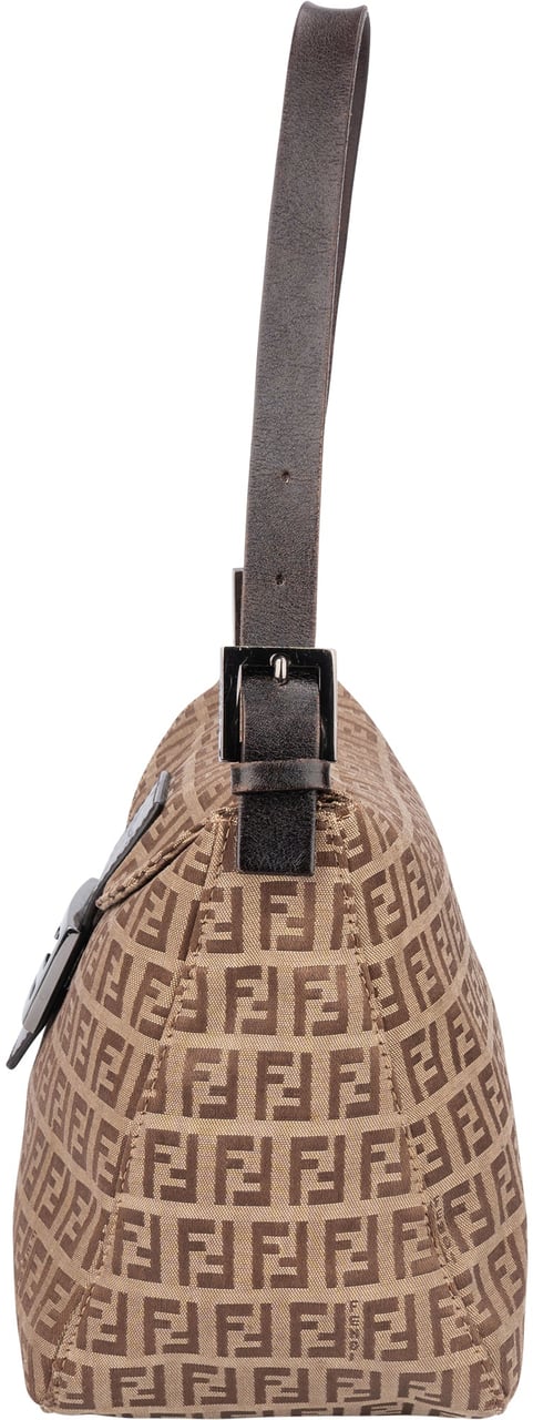 Fendi Fendi FF Monogram Baguette Buckle Handbag Bruin