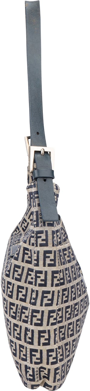 Fendi Fendi FF Monogram Baguette Buckle Shoulder Bag Blauw