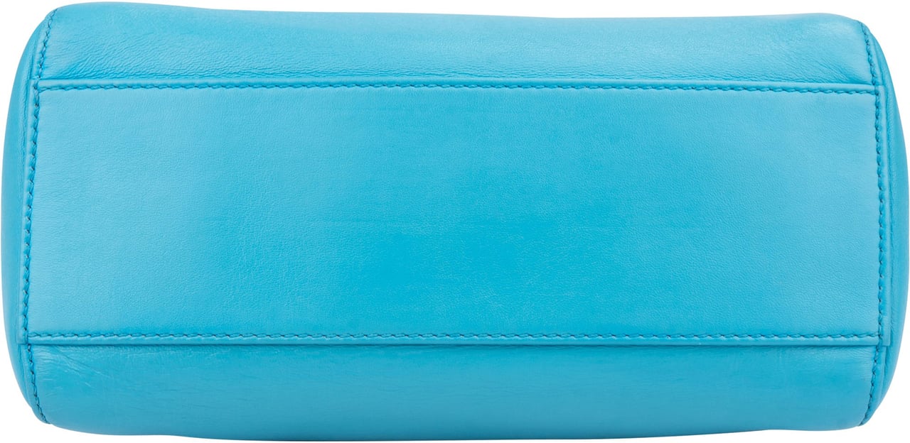 Fendi Blue Leather Peekaboo Handbag Blauw