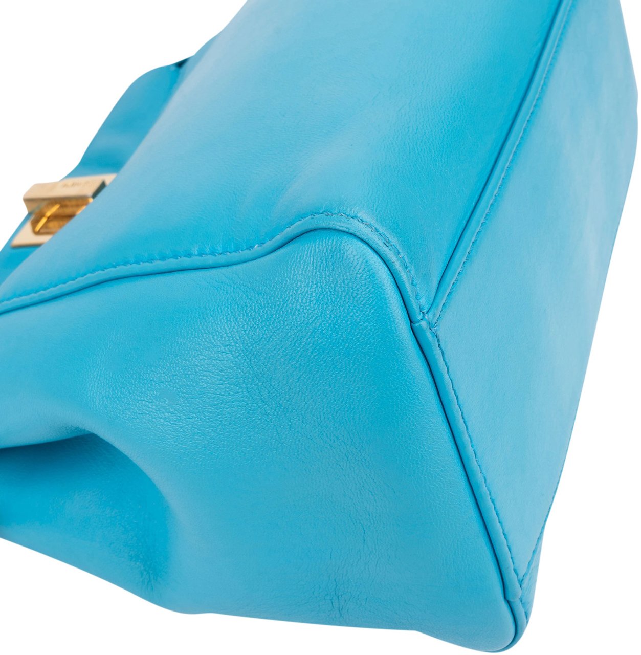 Fendi Blue Leather Peekaboo Handbag Blauw