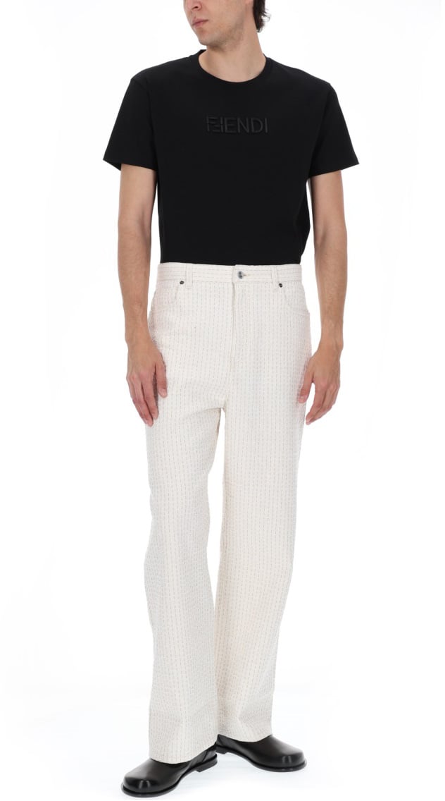Fendi T-SHIRT CON LOGO 3D Zwart