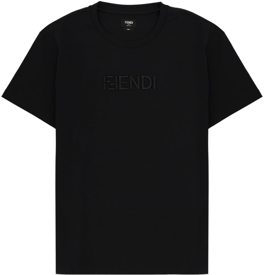 Fendi T-SHIRT CON LOGO 3D Zwart