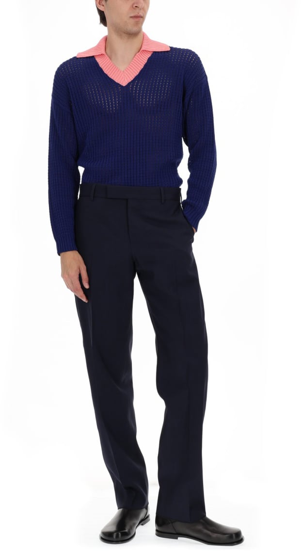 Fendi MAGLIA CON LAVORAZIONE A TRECCE CABLÉ Blauw