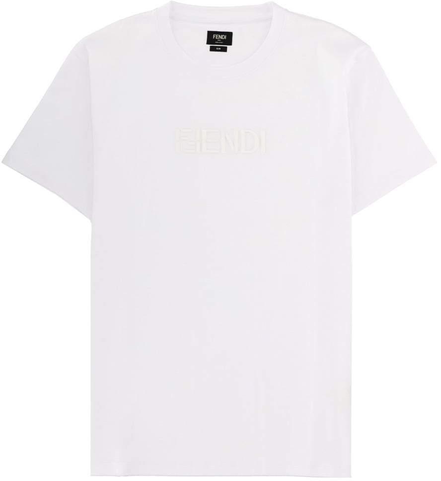 Fendi T-SHIRT CON LOGO 3D Wit
