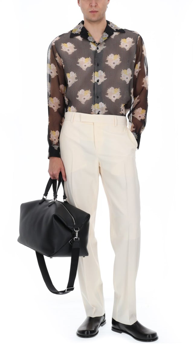 Fendi CAMICIA OVERSIZE IN SETA E COTONE Zwart