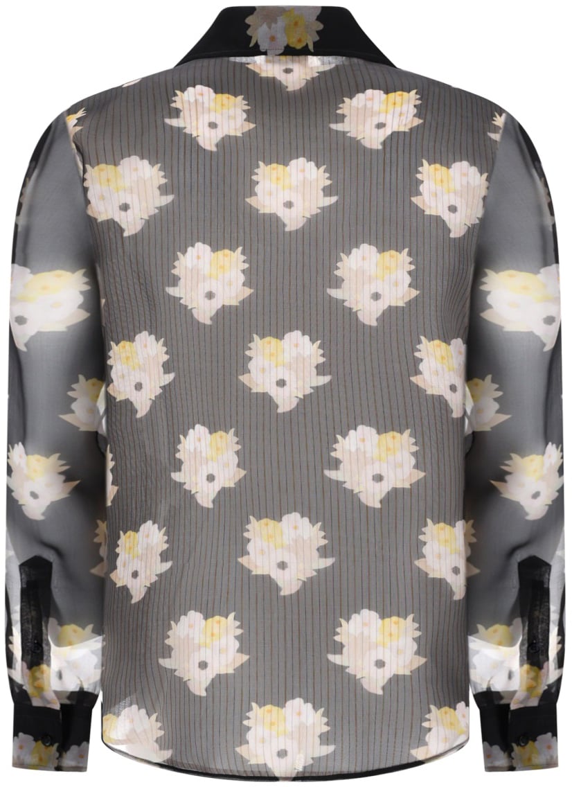 Fendi CAMICIA OVERSIZE IN SETA E COTONE Zwart